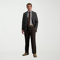 Haggar E-CLO Stria Mens Classic Fit Dress Flat Front Pant