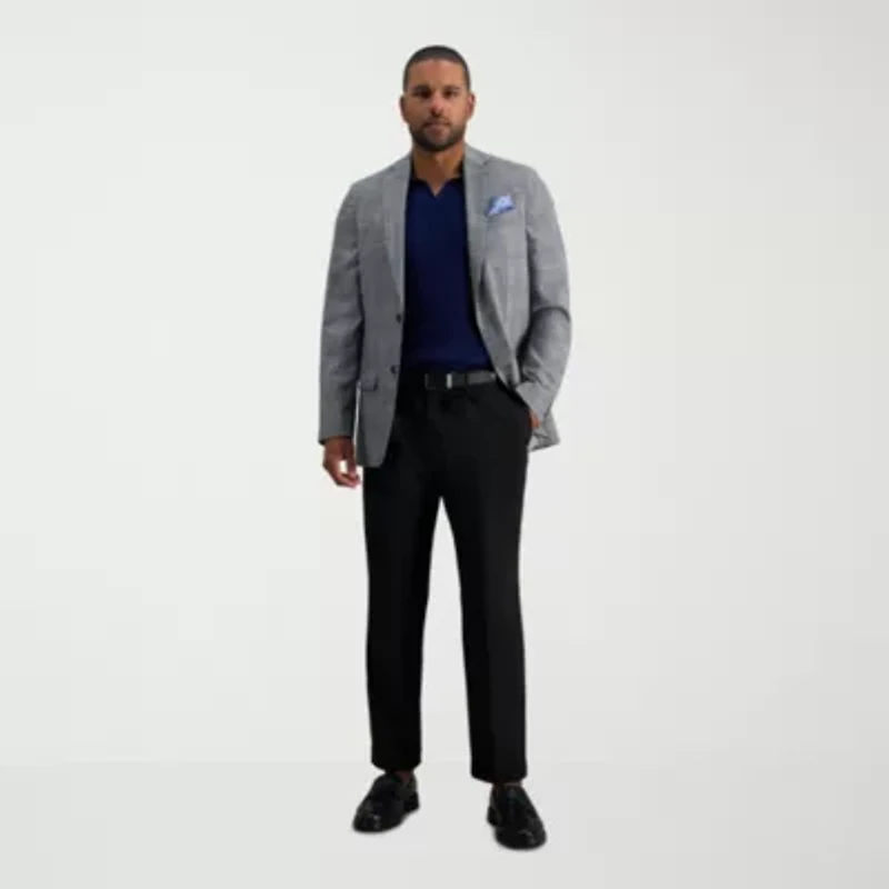 Haggar E-CLO Stria Mens Classic Fit Dress Pleated Pant