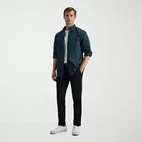 Haggar Life Khaki Chino Mens Comfort Waistband Slim Fit Flat Front Pant