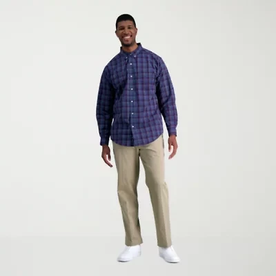 Haggar Iron Free Premium Khaki Mens Classic Fit Big and Tall Flat Front Pant