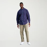 Haggar Iron Free Premium Khaki Mens Classic Fit Big and Tall Flat Front Pant