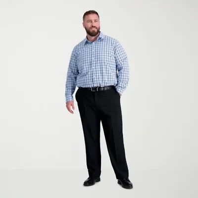 Haggar Premium Comfort Mens Waistband Straight Fit Big and Tall Dress Flat Front Pant