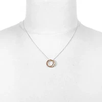 Bijoux Bar Delicates Tri Tone Womens Circle 16 Inch Pendant Necklace