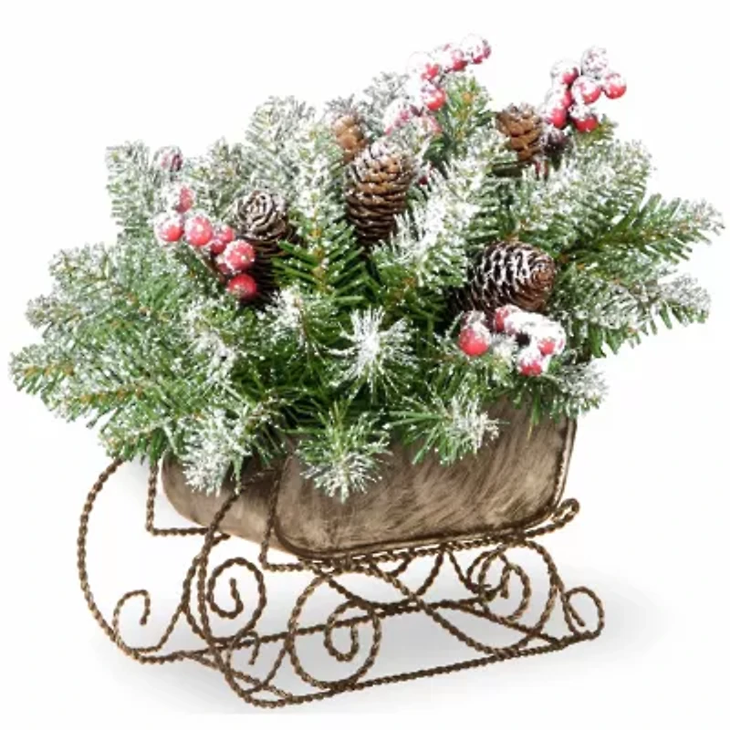 National Tree Co 10" Dunhill Fir Sleigh