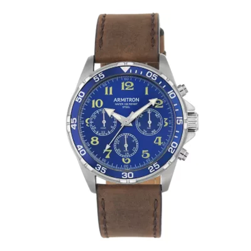 Armitron All Sport Mens Brown Leather Watch Boxed Set 20/5220blsvbn