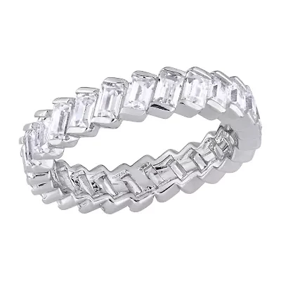 Womens 4MM 2 3/4 CT. Cubic Zirconia Sterling Silver Eternity Band