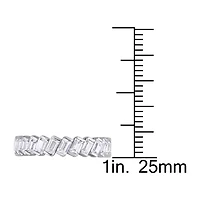 Womens 4MM 2 3/4 CT. Cubic Zirconia Sterling Silver Eternity Band