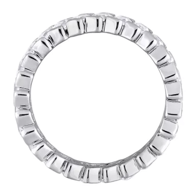Womens 4MM 2 3/4 CT. Cubic Zirconia Sterling Silver Eternity Band