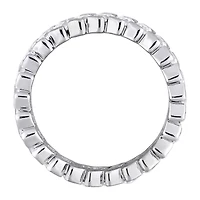 Womens 4MM 2 3/4 CT. Cubic Zirconia Sterling Silver Eternity Band