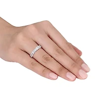 Womens 4MM 2 3/4 CT. Cubic Zirconia Sterling Silver Eternity Band