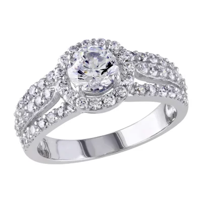 Womens 3 1/4 CT. Cubic Zirconia Sterling Silver Engagement Ring