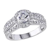 Womens 3 1/4 CT. Cubic Zirconia Sterling Silver Engagement Ring
