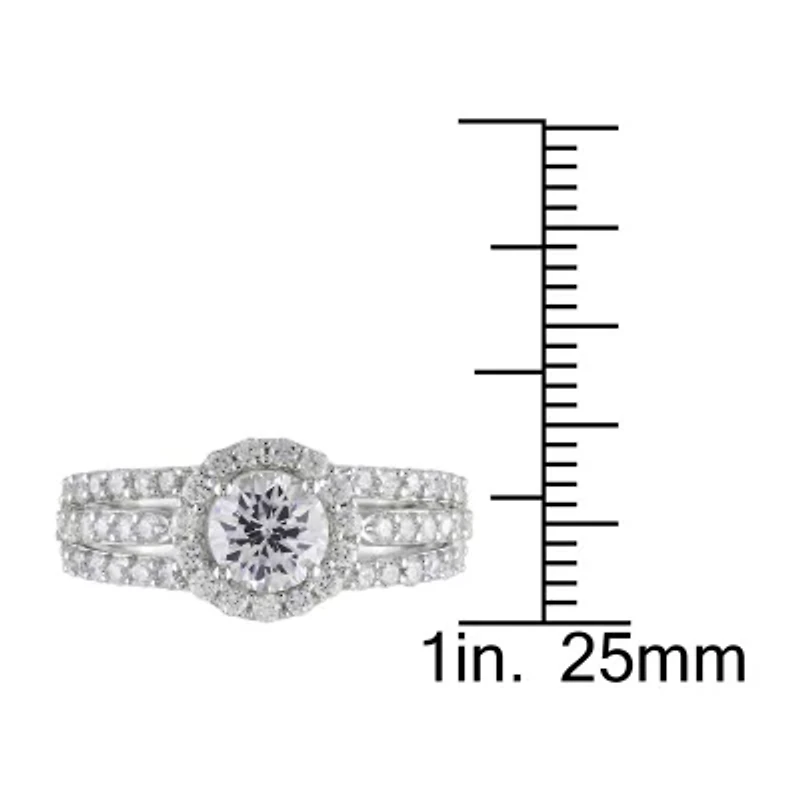 Womens 3 1/4 CT. Cubic Zirconia Sterling Silver Engagement Ring
