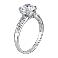 Womens 3 3/4 CT. Cubic Zirconia Sterling Silver Engagement Ring