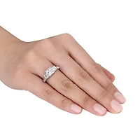 Womens 4 CT. T.W. Cubic Zirconia Sterling Silver 3-Stone Engagement Ring