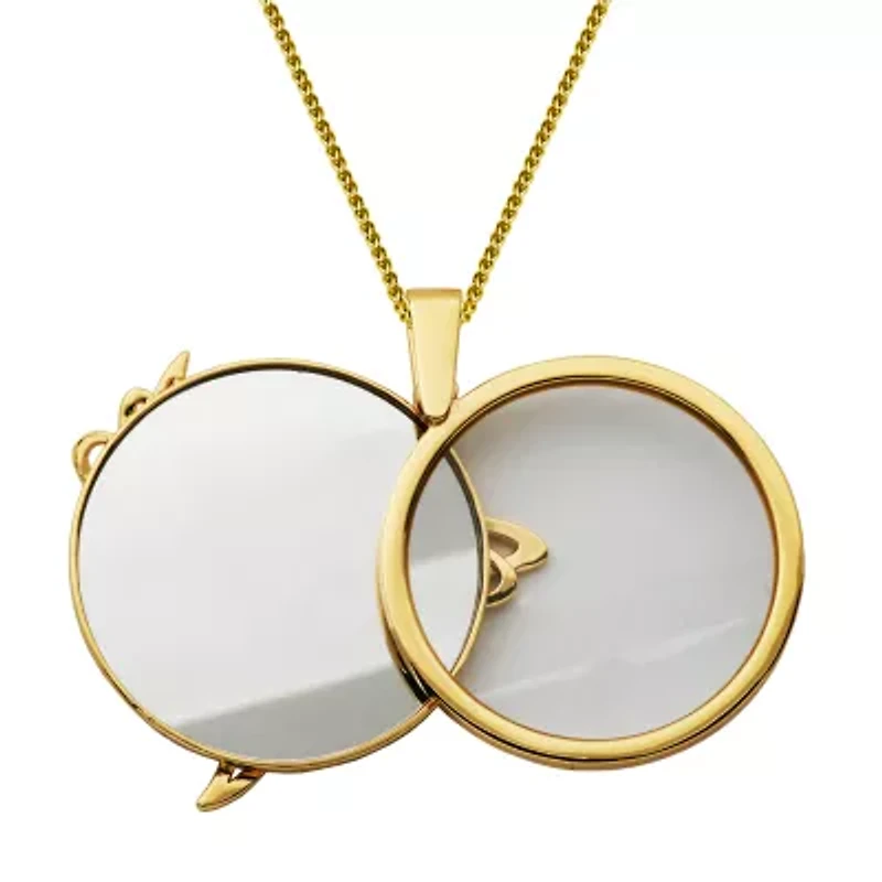 5X Magnifying Dove Womens 1 CT. T.W. Cubic Zirconia Pure Silver Over Brass Cross Pendant Necklace