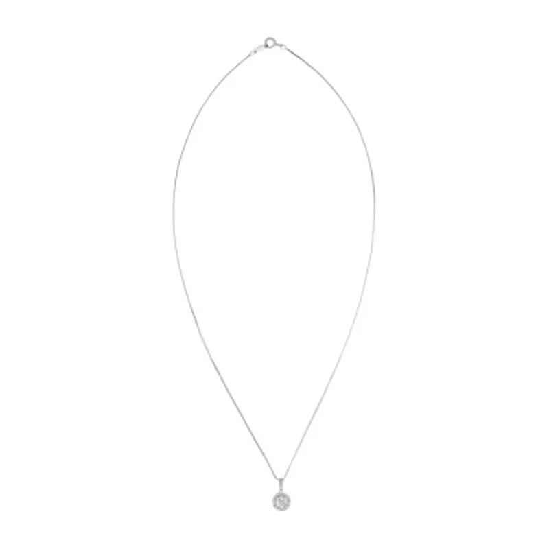 Diamond Blossom Womens 1/4 CT. T.W. Natural White Diamond 10K White Gold 18 Inch Pendant Necklace