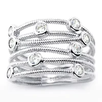 Sparkle Allure Womens Cubic Zirconia Pure Silver Over Brass Cocktail Ring
