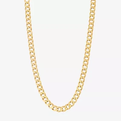Made Italy 14K Gold Over Silver Solid Curb Chain Necklace