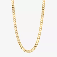 Made Italy 14K Gold Over Silver Solid Curb Chain Necklace