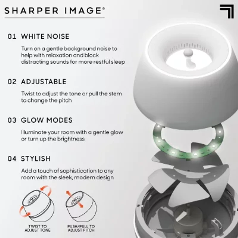 Sharper Image® Sound Soother Wind, White Noise Machine With LED Glow