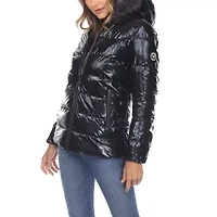White Mark Womens Hooded Midweight Puffer Jacket