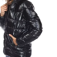 White Mark Womens Hooded Midweight Puffer Jacket