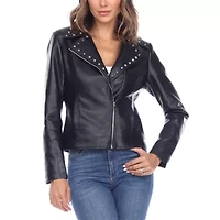 White Mark Midweight Motorcycle Jacket