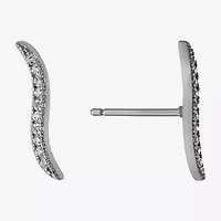 Silver Treasures Womens Cubic Zirconia Sterling Silver Ear Climbers