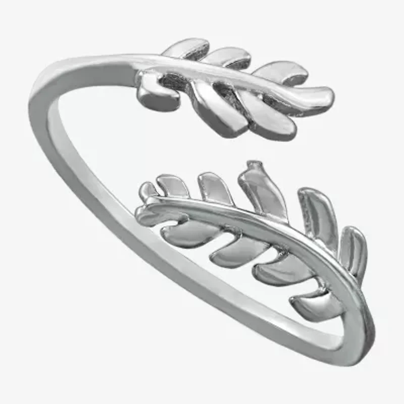 Silver Treasures Womens Sterling Bypass  Band