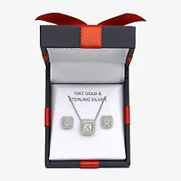 Womens Cubic Zirconia 10K Gold Sterling Silver Square 2-pc. Jewelry Set