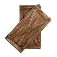 Glitzhome 22.09"L Natural Wooden Christmas Tree Collar