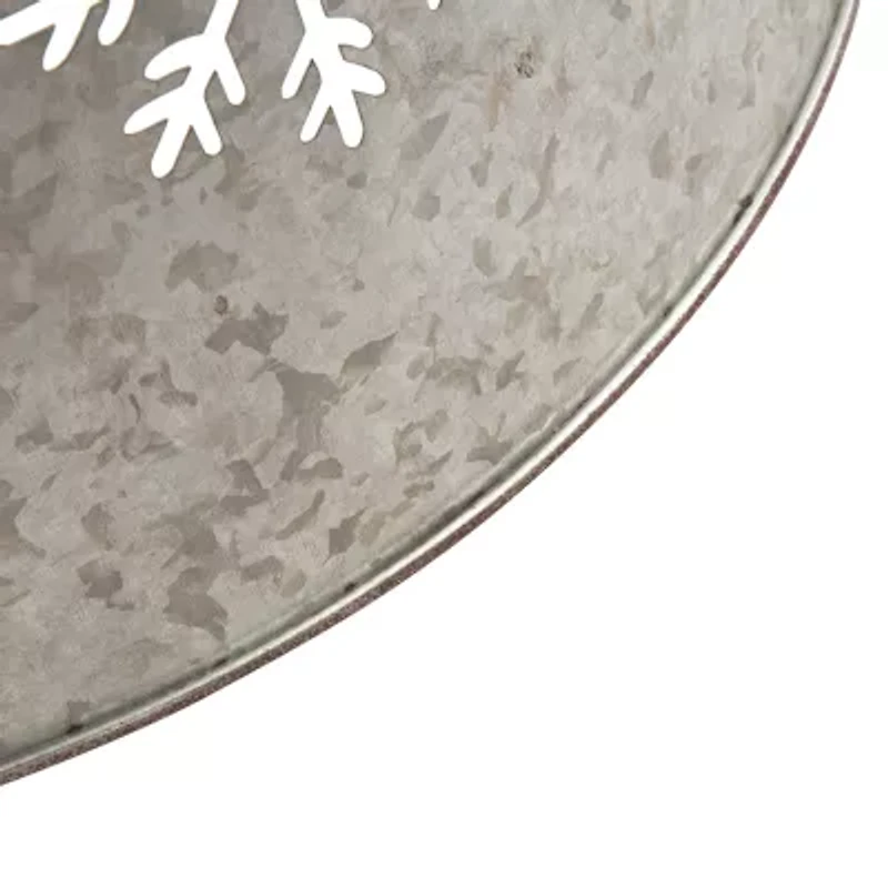 Glitzhome Snowflake With Light String Metal Christmas Tree Collar