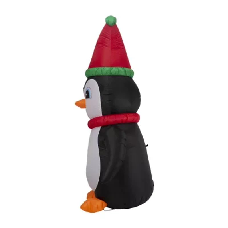 Glitzhome 8' Lighted Self Inflating Christmas Outdoor Inflatable Penguin