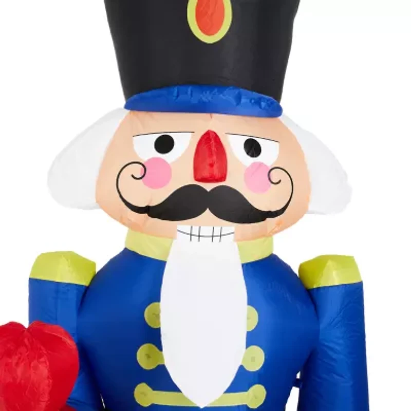 Glitzhome 8' Lighted Self Inflating Christmas Outdoor Inflatable Nutcracker