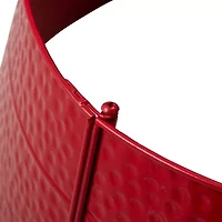 Glitzhome 26" Red Hammered Metal Christmas Tree Collar