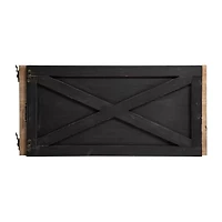 Glitzhome 22" Black Washed Wooden Christmas Tree Collar