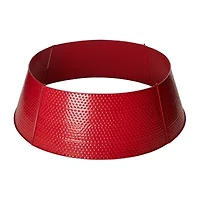 Glitzhome 40.5" Red Hammered Metal Christmas Tree Collar
