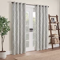 Eclipse Ambiance Lattice Draft Stopper Grommet Top Energy Saving 100% Blackout Single Curtain Panel