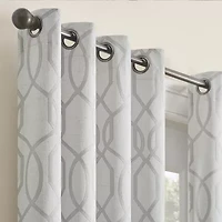 Eclipse Ambiance Lattice Draft Stopper Grommet Top Energy Saving 100% Blackout Single Curtain Panel
