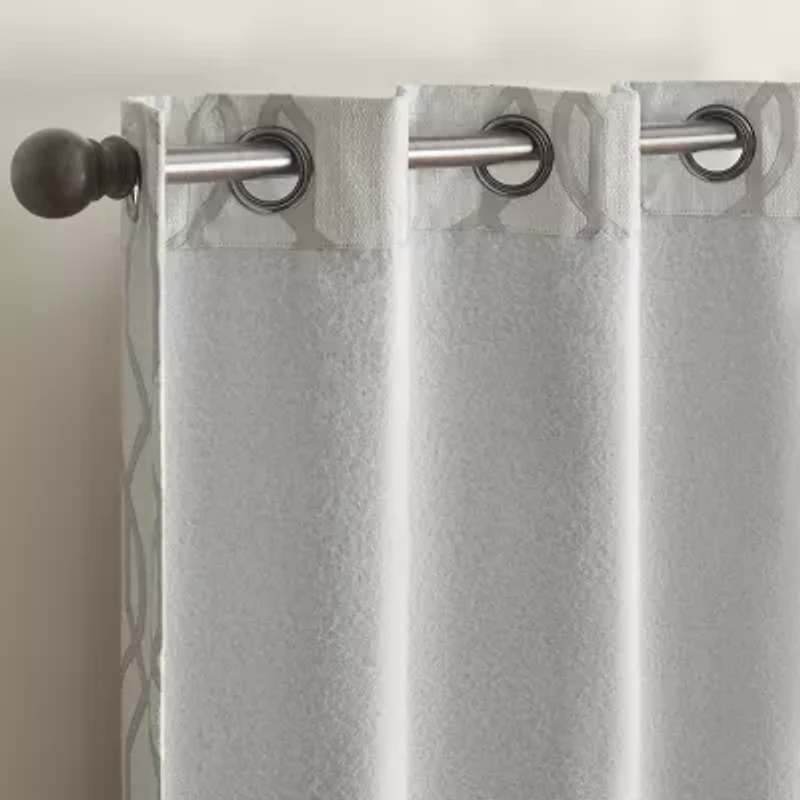 Eclipse Ambiance Lattice Draft Stopper Grommet Top Energy Saving 100% Blackout Single Curtain Panel