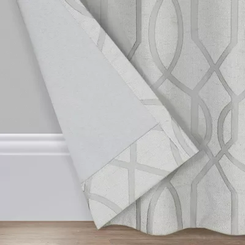 Eclipse Ambiance Lattice Draft Stopper Grommet Top Energy Saving 100% Blackout Single Curtain Panel