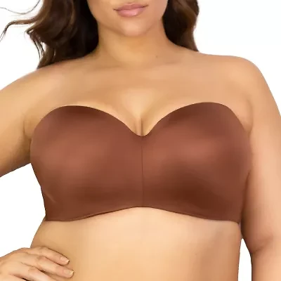 Curvy Couture Womens Medium Support Push Up Strapless Bra 1290