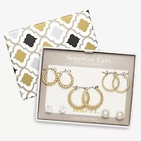Mixit Womens Simulated Pearl Stainless Steel Round Hypoallergenic 5 Pair Earring Set