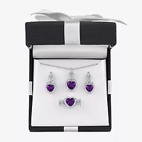 Lab Created Gemstone Sterling Silver Heart 3-pc. Jewelry Set