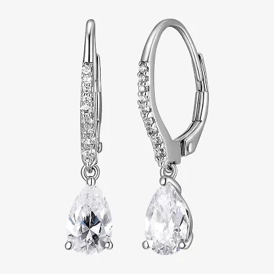 Womens 2 3/4 CT. T.W. Cubic Zirconia Sterling Silver Pear Drop Earrings