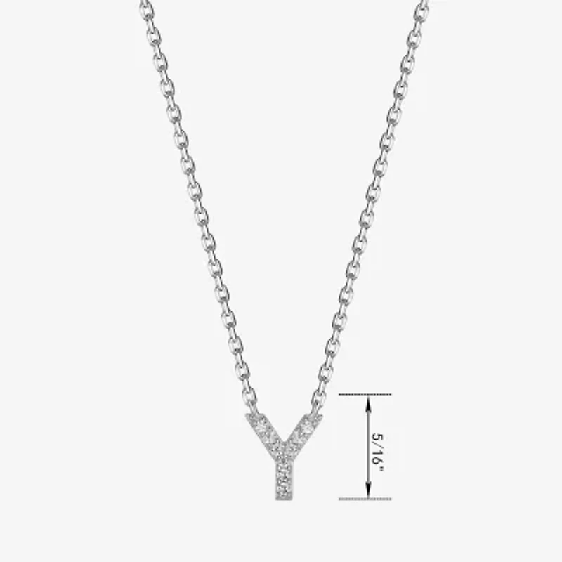 Womens Diamond Accent Cubic Zirconia Sterling Silver 18 Inch Pendant Necklace