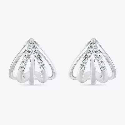 1/8 CT. T.W. Natural White Diamond Sterling Silver 12mm Stud Earrings