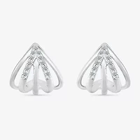 1/8 CT. T.W. Natural White Diamond Sterling Silver 12mm Stud Earrings