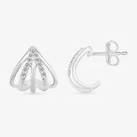 1/8 CT. T.W. Natural White Diamond Sterling Silver 12mm Stud Earrings